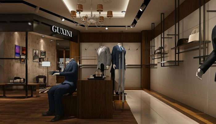 鄭州男西裝專賣(mài)店裝修設(shè)計(jì)效果圖