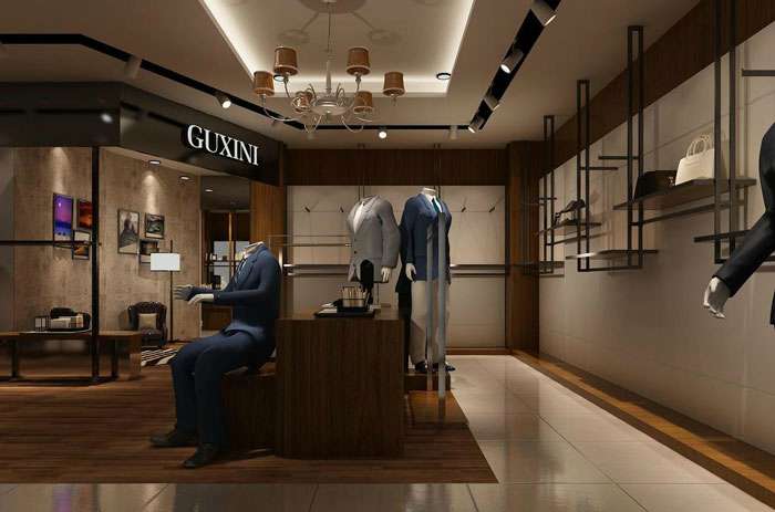 鄭州男西裝專賣(mài)店裝修設(shè)計(jì)效果圖