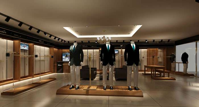 鄭州男西裝專賣(mài)店裝修設(shè)計(jì)效果圖