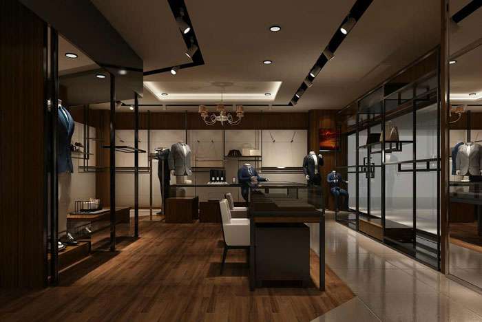 鄭州男西裝專賣(mài)店裝修設(shè)計(jì)效果圖