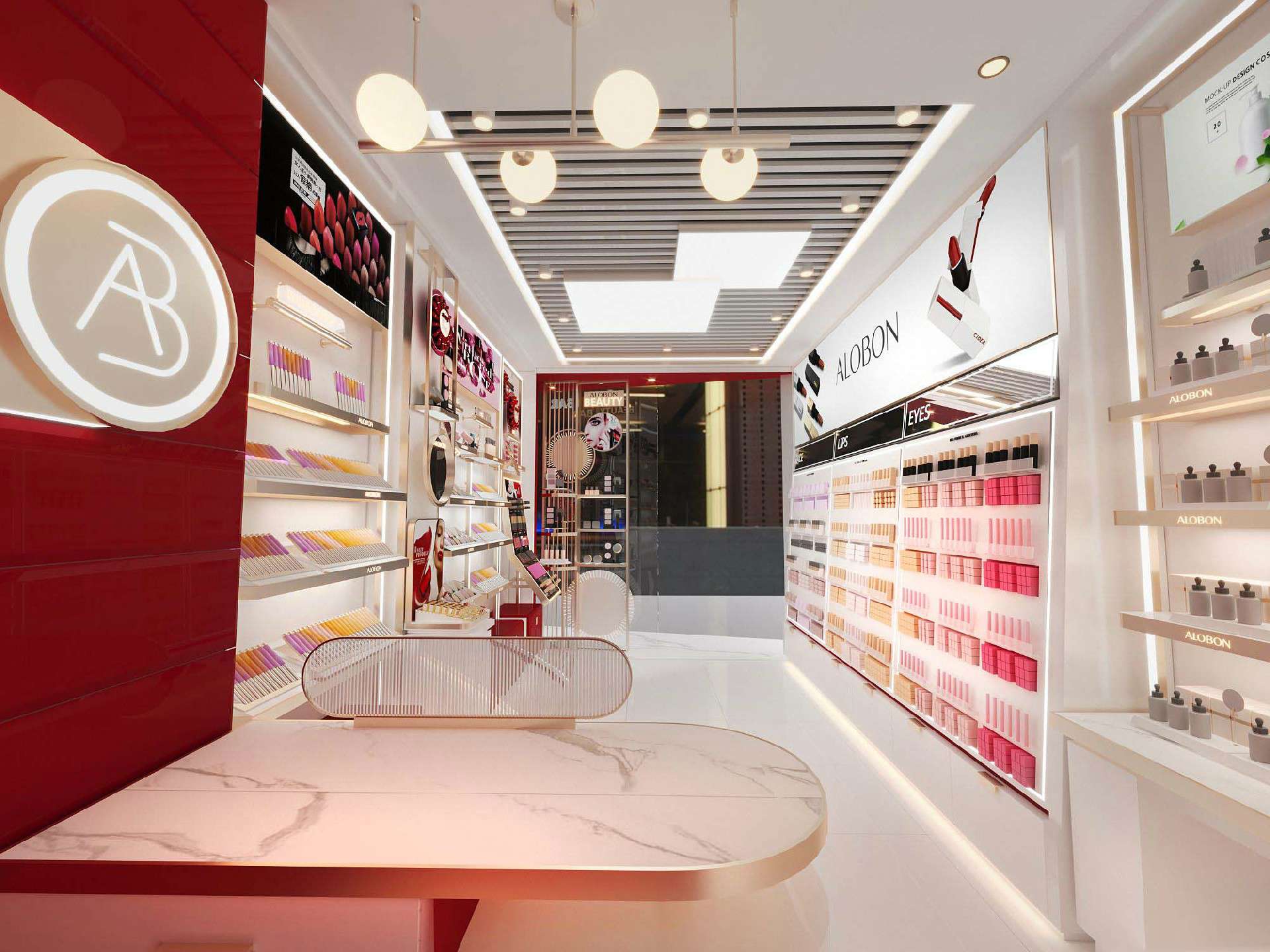 鄭州商場化妝品店裝修設(shè)計(jì)效果圖