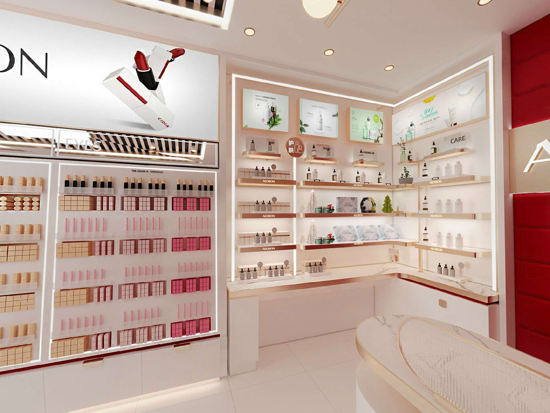 鄭州商場化妝品店裝修設(shè)計(jì)效果圖