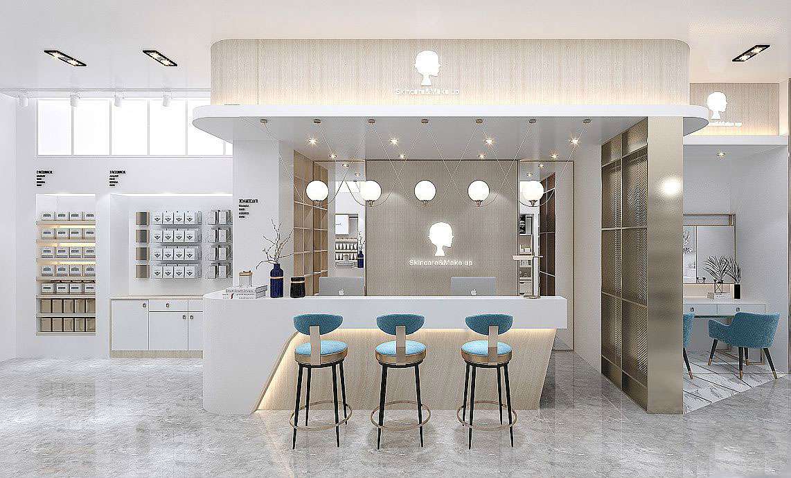 鄭州商場(chǎng)化妝品專柜裝修設(shè)計(jì)效果圖