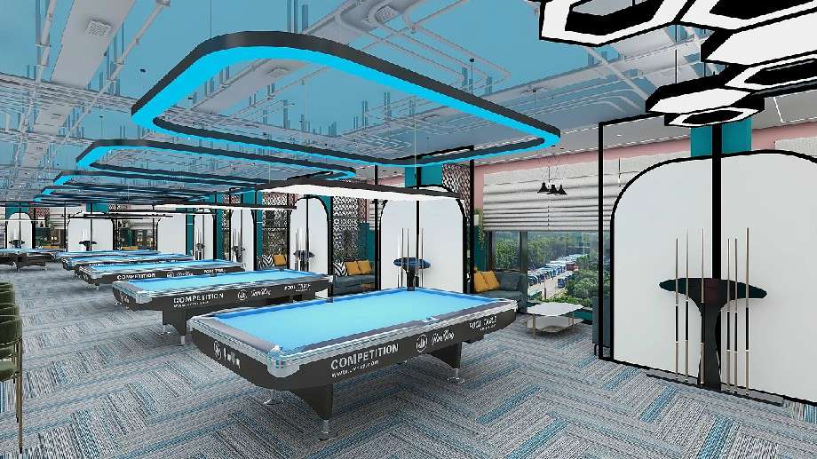 鄭州臺(tái)球俱樂部裝修設(shè)計(jì)效果圖