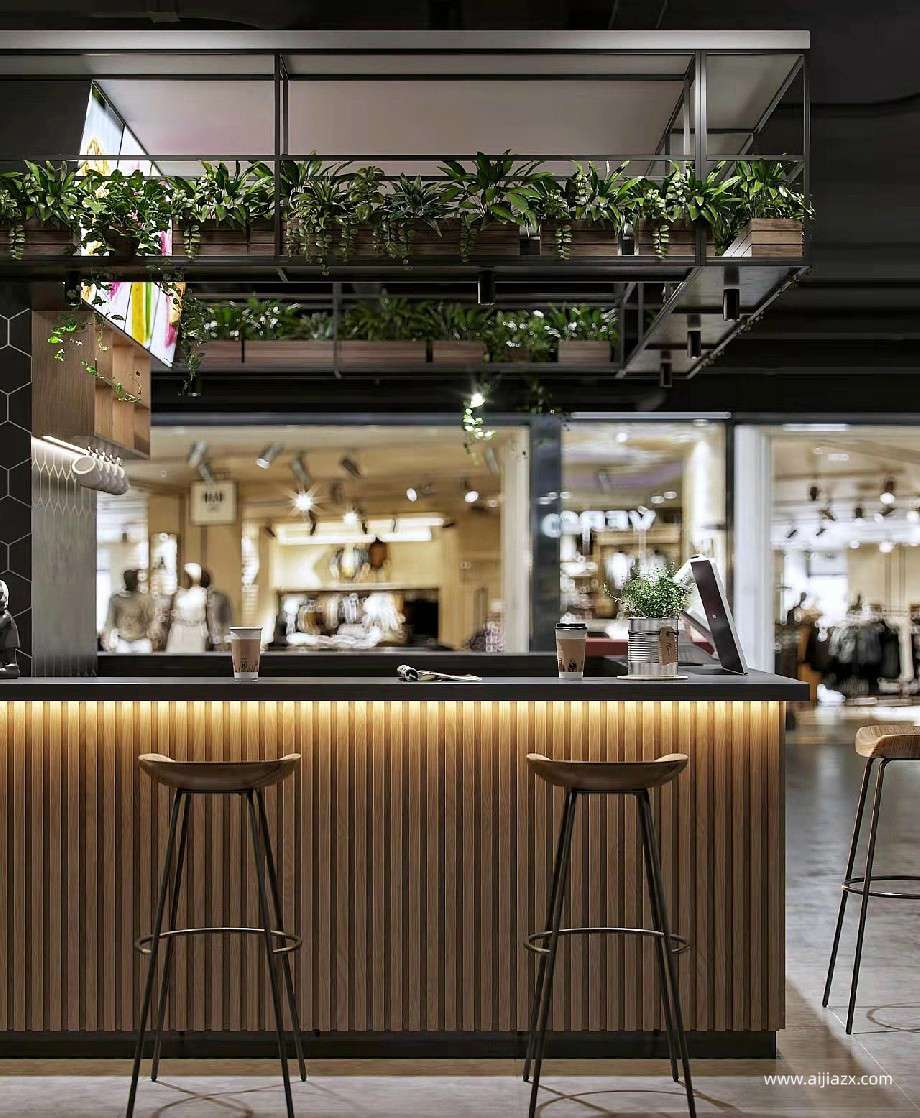 美食廣場(chǎng)特色小吃涼皮店設(shè)計(jì)裝修效果圖