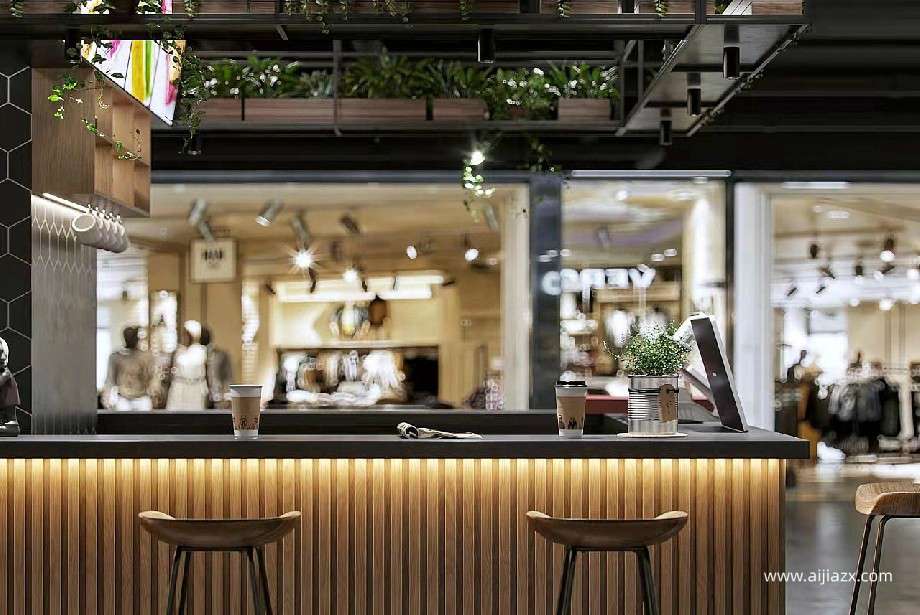 美食廣場(chǎng)特色小吃涼皮店設(shè)計(jì)裝修效果圖