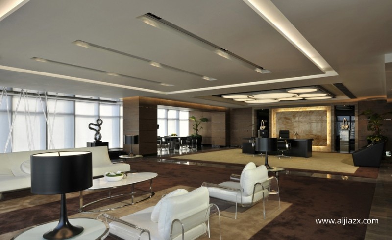 140平米投資公司辦公室室內(nèi)裝修設計