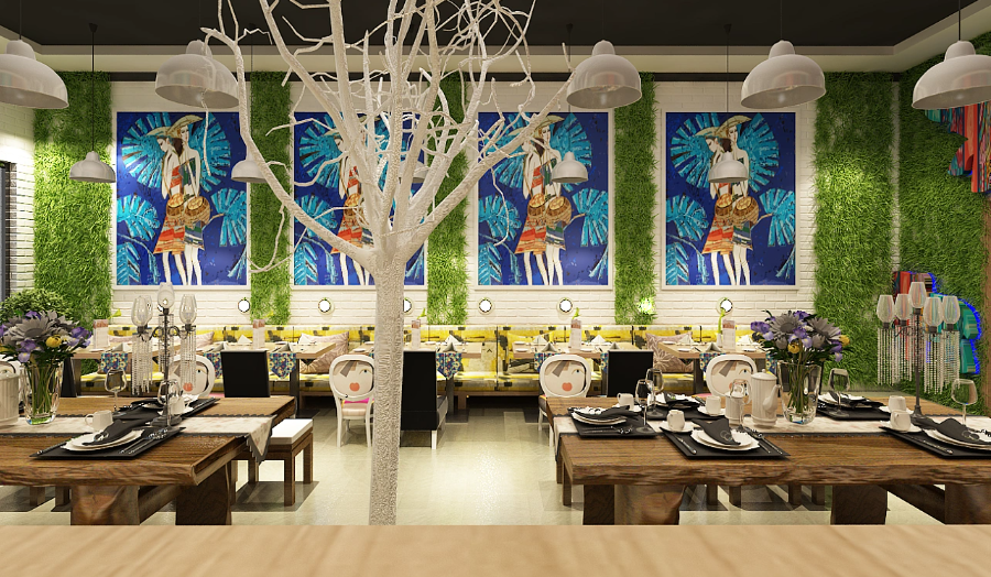 鄭州米線店裝修設(shè)計效果圖