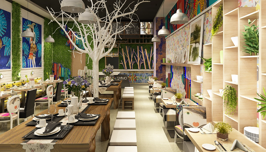 鄭州米線店裝修設(shè)計效果圖