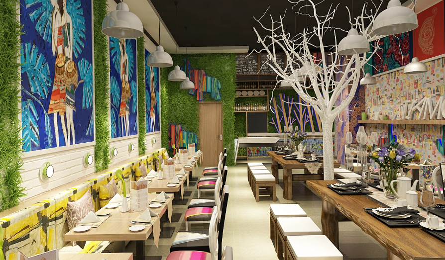 鄭州米線店裝修設(shè)計效果圖