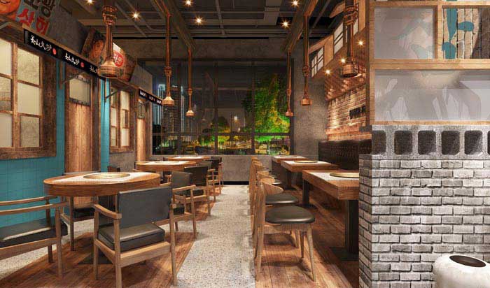 260m2鄭州燒烤店設(shè)計(jì)效果圖