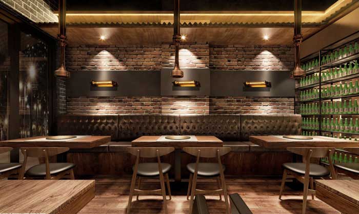 260m2鄭州燒烤店設(shè)計(jì)效果圖