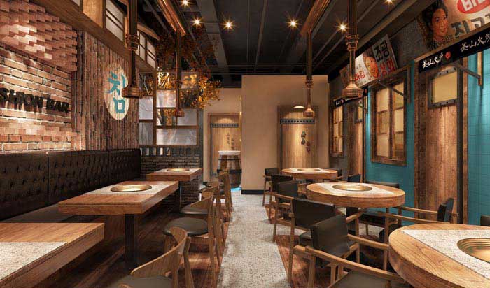 260m2鄭州燒烤店設(shè)計(jì)效果圖