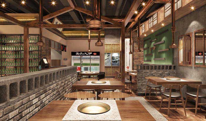 260m2鄭州燒烤店設(shè)計(jì)效果圖