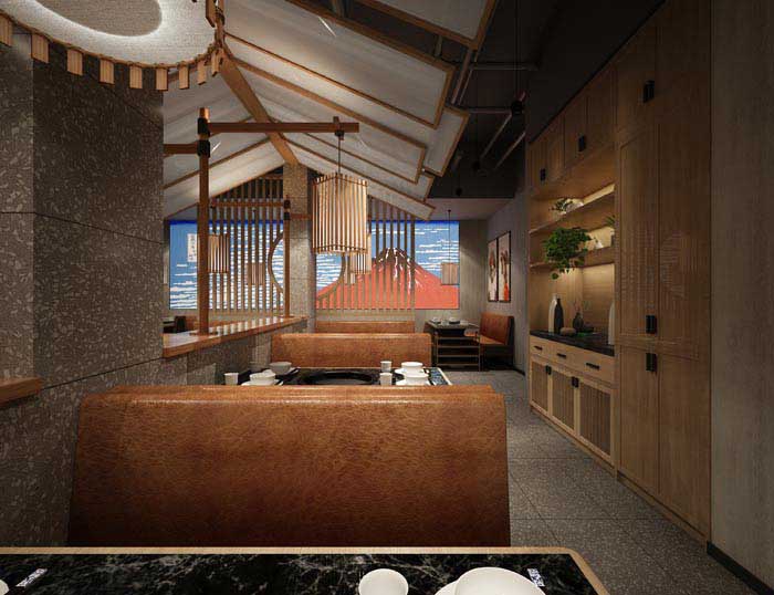 350平米燒烤餐廳裝修設(shè)計效果圖