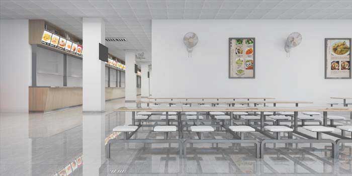 400m2鄭州學(xué)校食堂設(shè)計(jì)效果圖