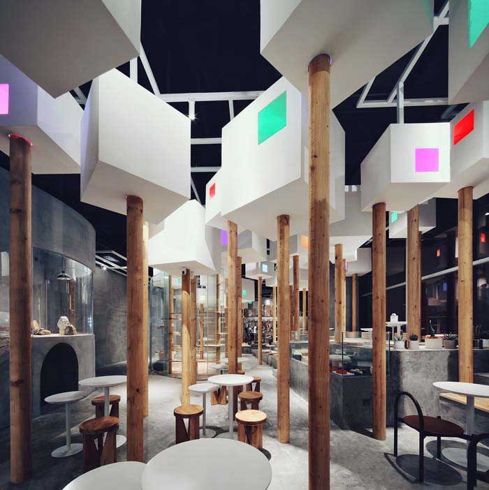 鄭州300m2動物主題咖啡廳設(shè)計效果圖