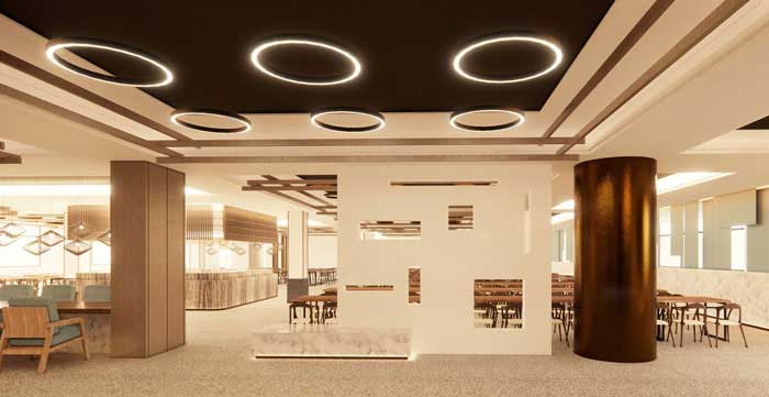 600平米鄭州企業(yè)食堂設計效果圖