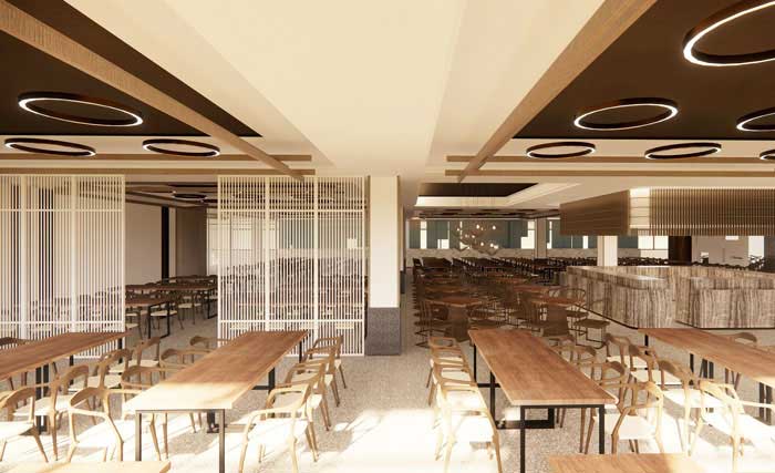 600平米鄭州企業(yè)食堂設計效果圖