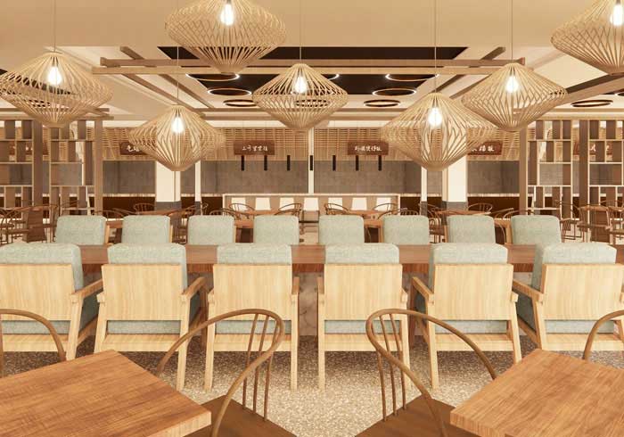 600平米鄭州企業(yè)食堂設計效果圖