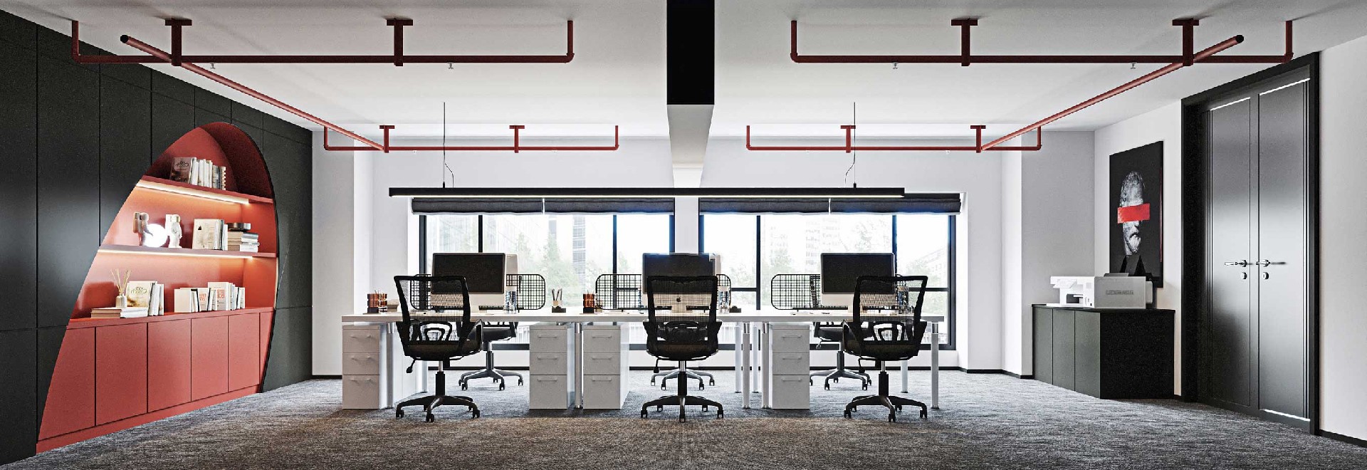 1100平米貿(mào)易公司辦公室裝修設(shè)計效果圖