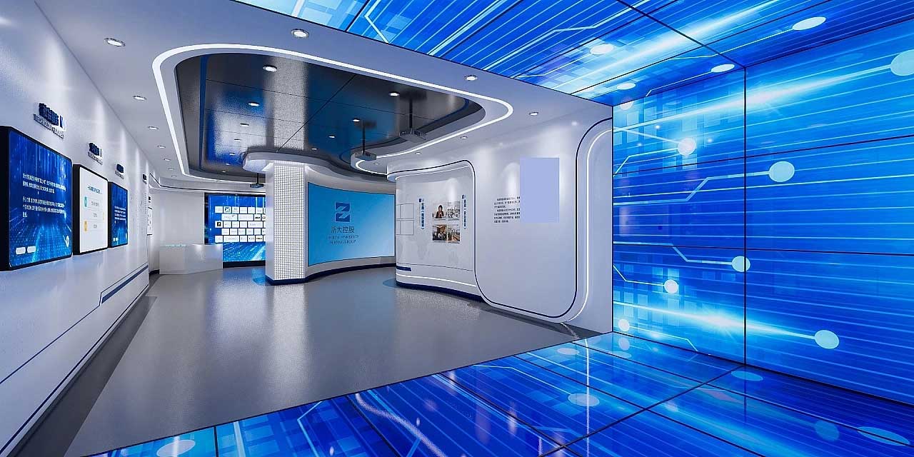 800平米鄭州企業(yè)科技展廳設計效果圖