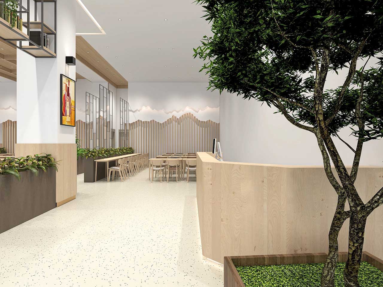 鄭州學(xué)校食堂設(shè)計-學(xué)校食堂裝修設(shè)計效果圖