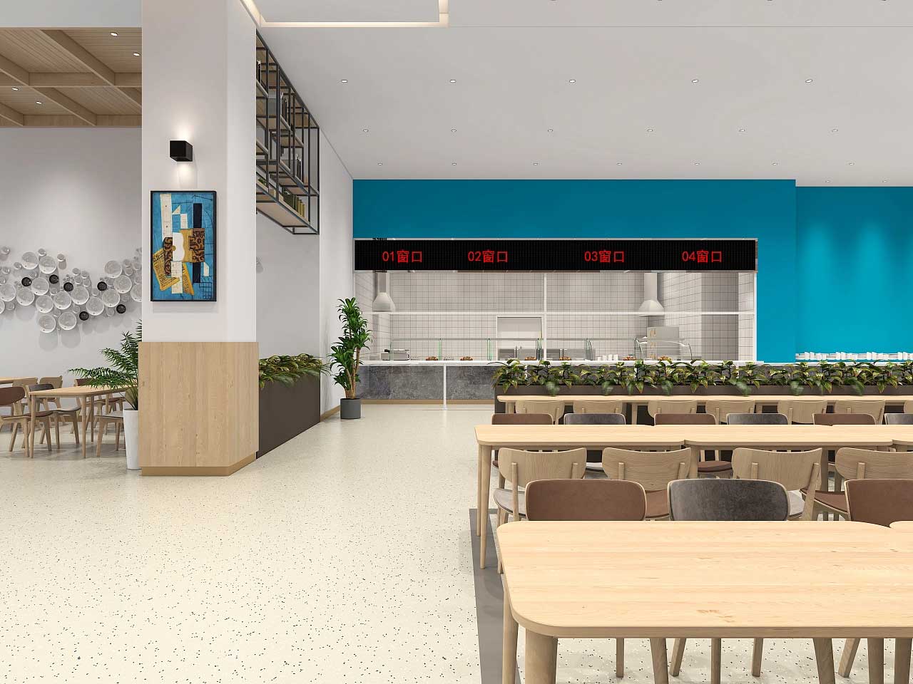 鄭州學(xué)校食堂設(shè)計-學(xué)校食堂裝修設(shè)計效果圖