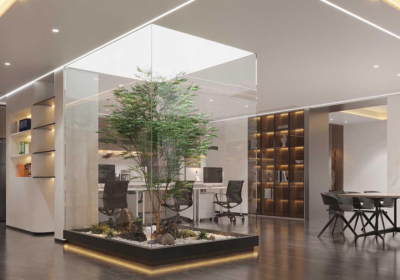 鄭州辦公室設(shè)計-辦公室裝修施工效果圖