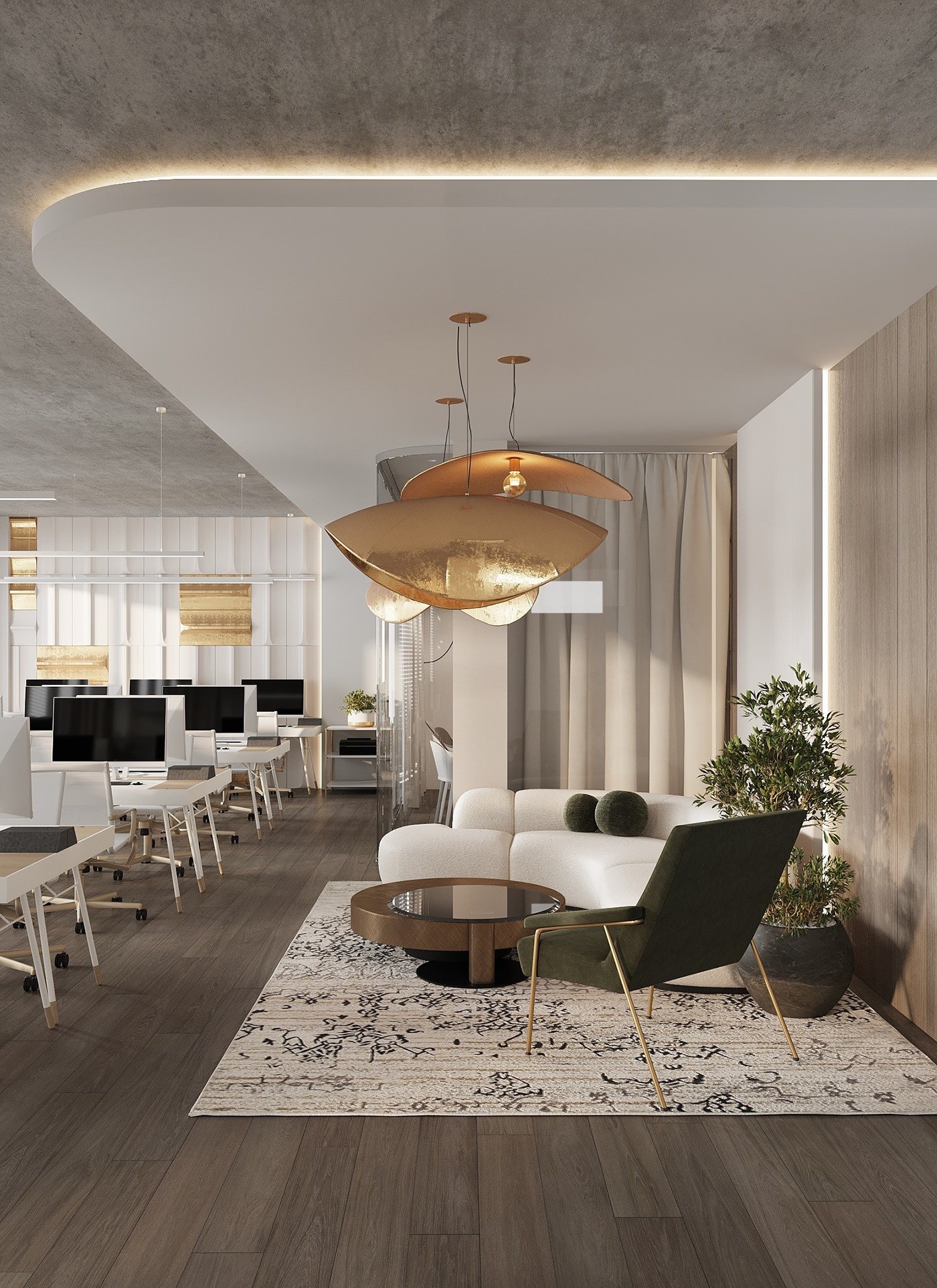 400平米鄭州辦公空間設(shè)計(jì)裝修效果圖