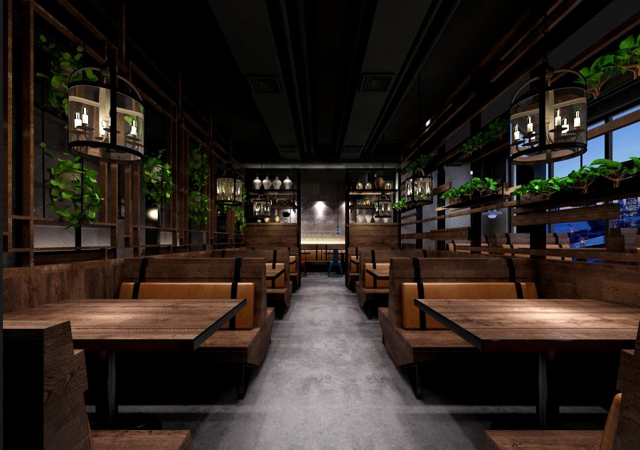 400平米烤肉餐廳裝修設(shè)計效果圖