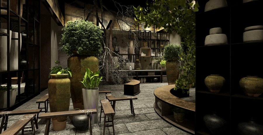 600平方烤肉店面裝修設(shè)計(jì)效果圖