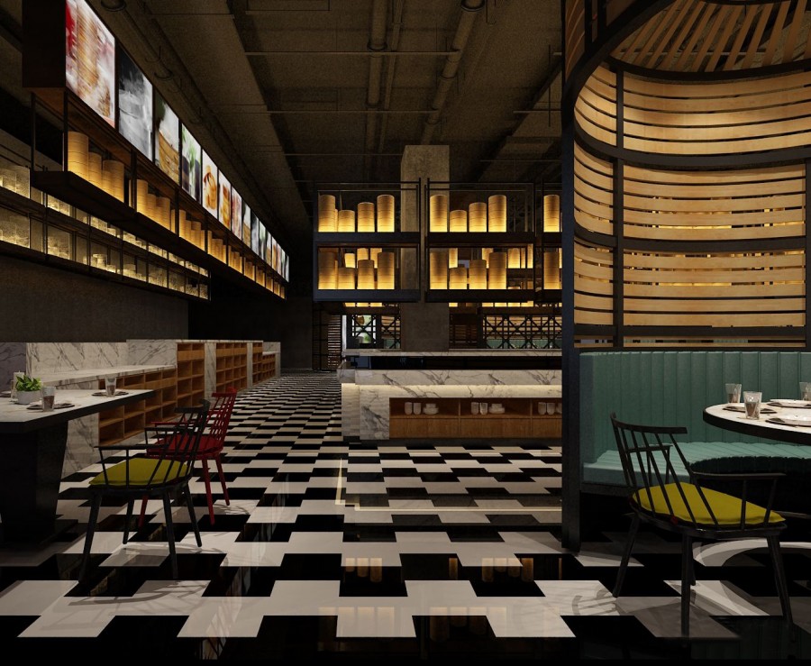 300平米烤肉店面裝修設(shè)計效果圖