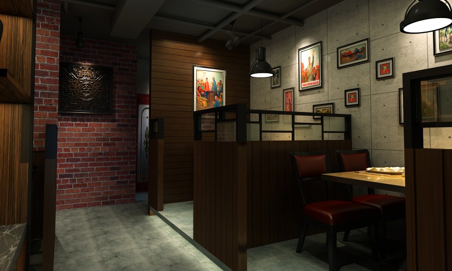 300平米館餐飲店面裝修設(shè)計效果圖