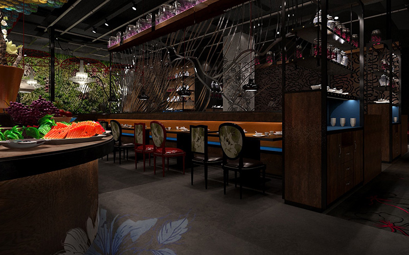 300平米湘菜館裝修設(shè)計效果圖