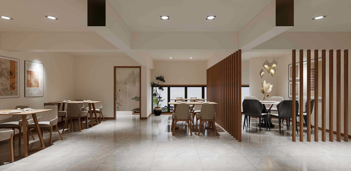 215平米自貢炒菜館裝修設(shè)計效果圖