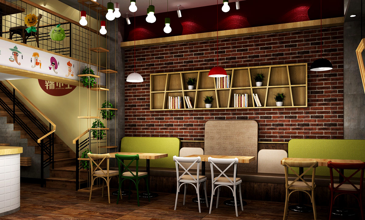 145平米麻辣燙餐飲店設(shè)計效果圖