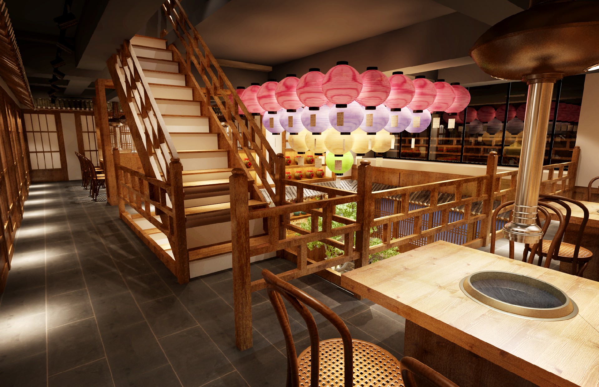 600平米韓式烤肉店設(shè)計裝修效果圖