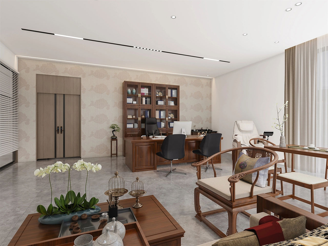 165平米簡潔大氣辦公室裝修設(shè)計效果圖