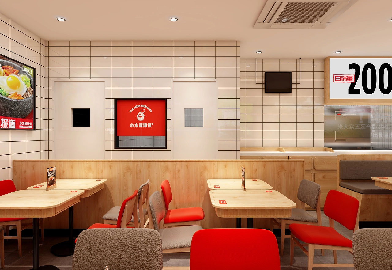 164平米鄭州快餐店裝修設(shè)計效果圖