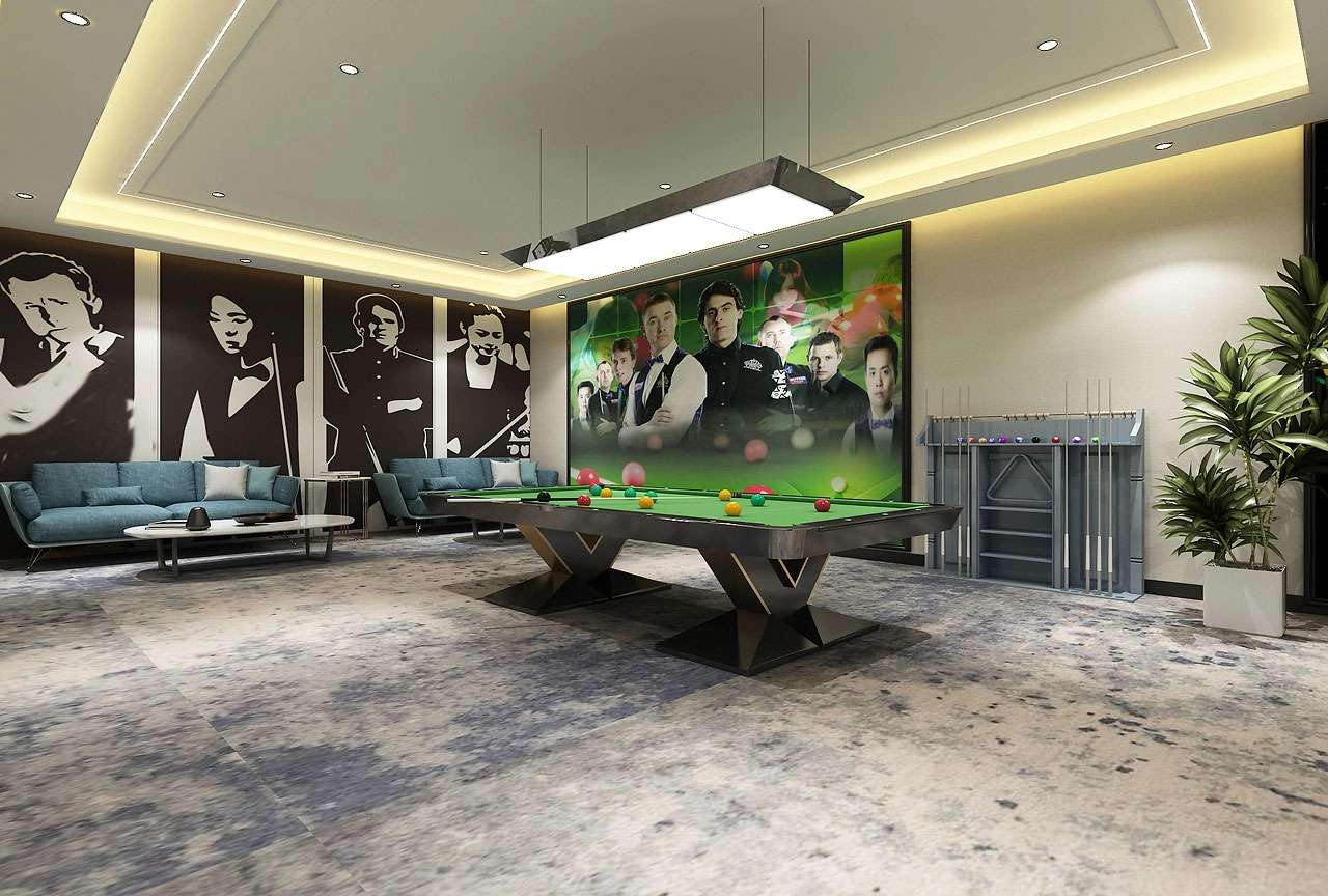 314平米鄭州臺球館裝修設(shè)計效果圖