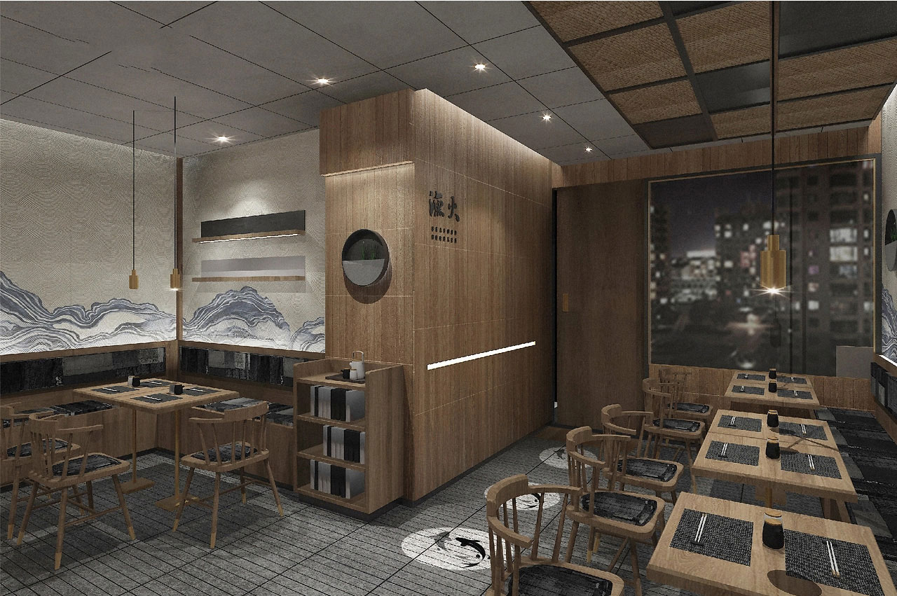 148平米鄭州魚(yú)火鍋店面裝修設(shè)計(jì)效果圖