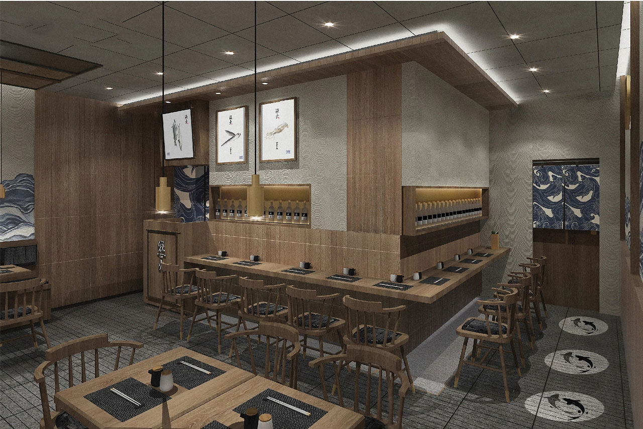 148平米鄭州魚(yú)火鍋店面裝修設(shè)計(jì)效果圖