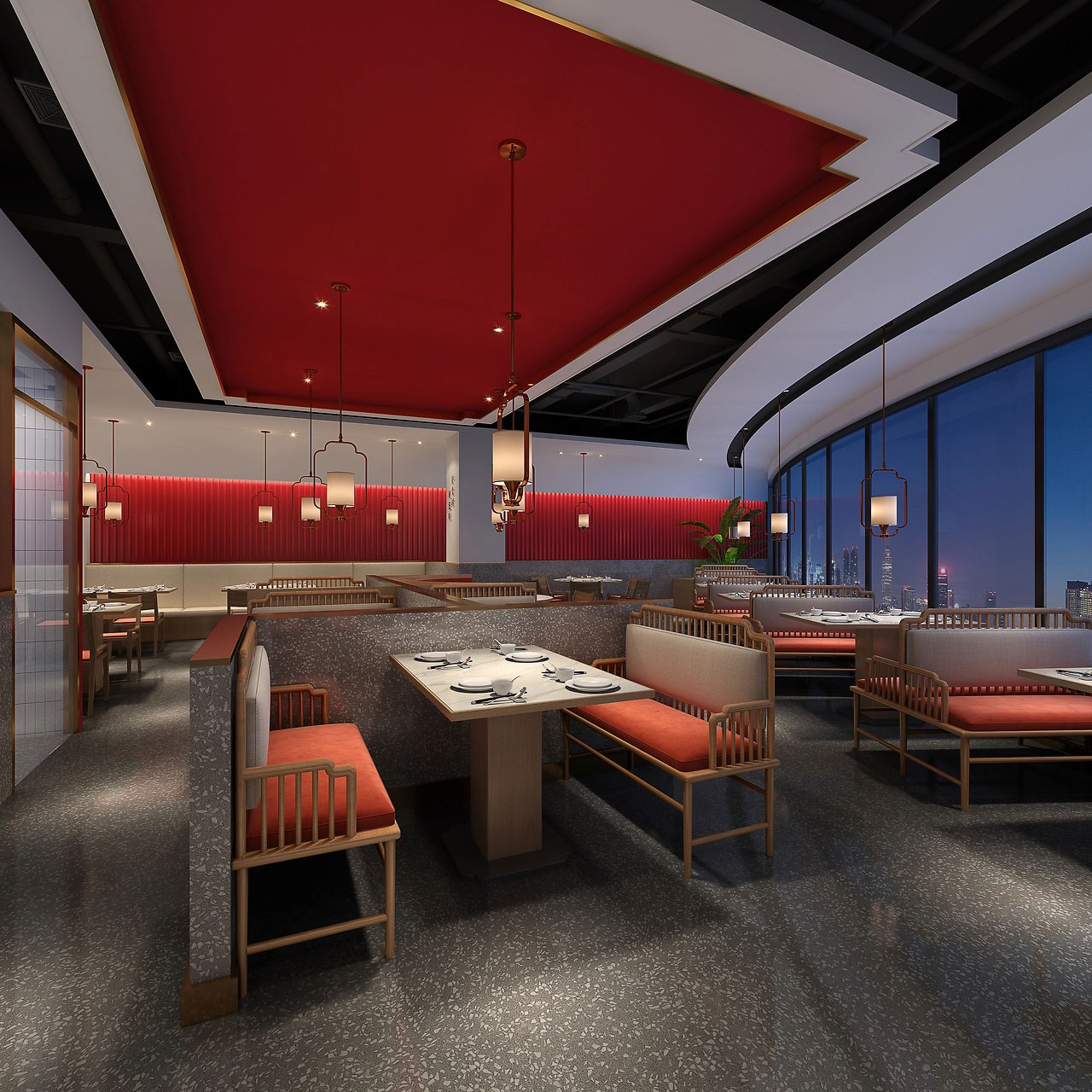 245平米湘菜餐廳裝修設(shè)計效果圖