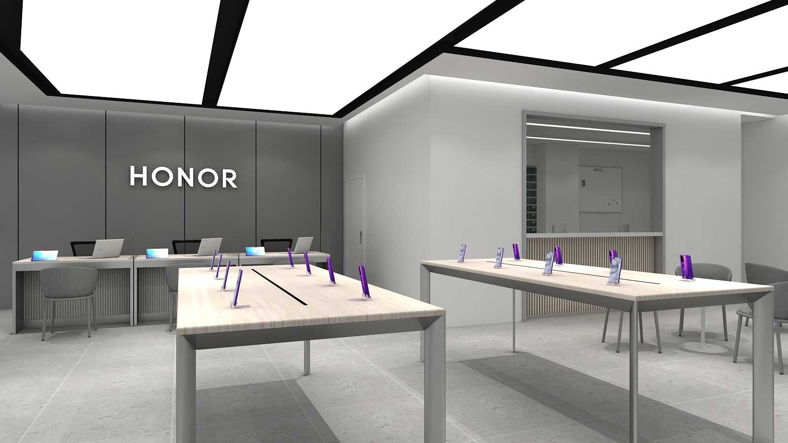 180平米榮耀手機體驗店設(shè)計效果圖