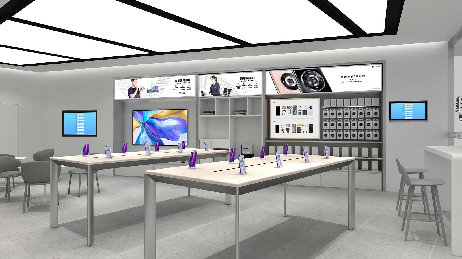 180平米榮耀手機體驗店設(shè)計效果圖