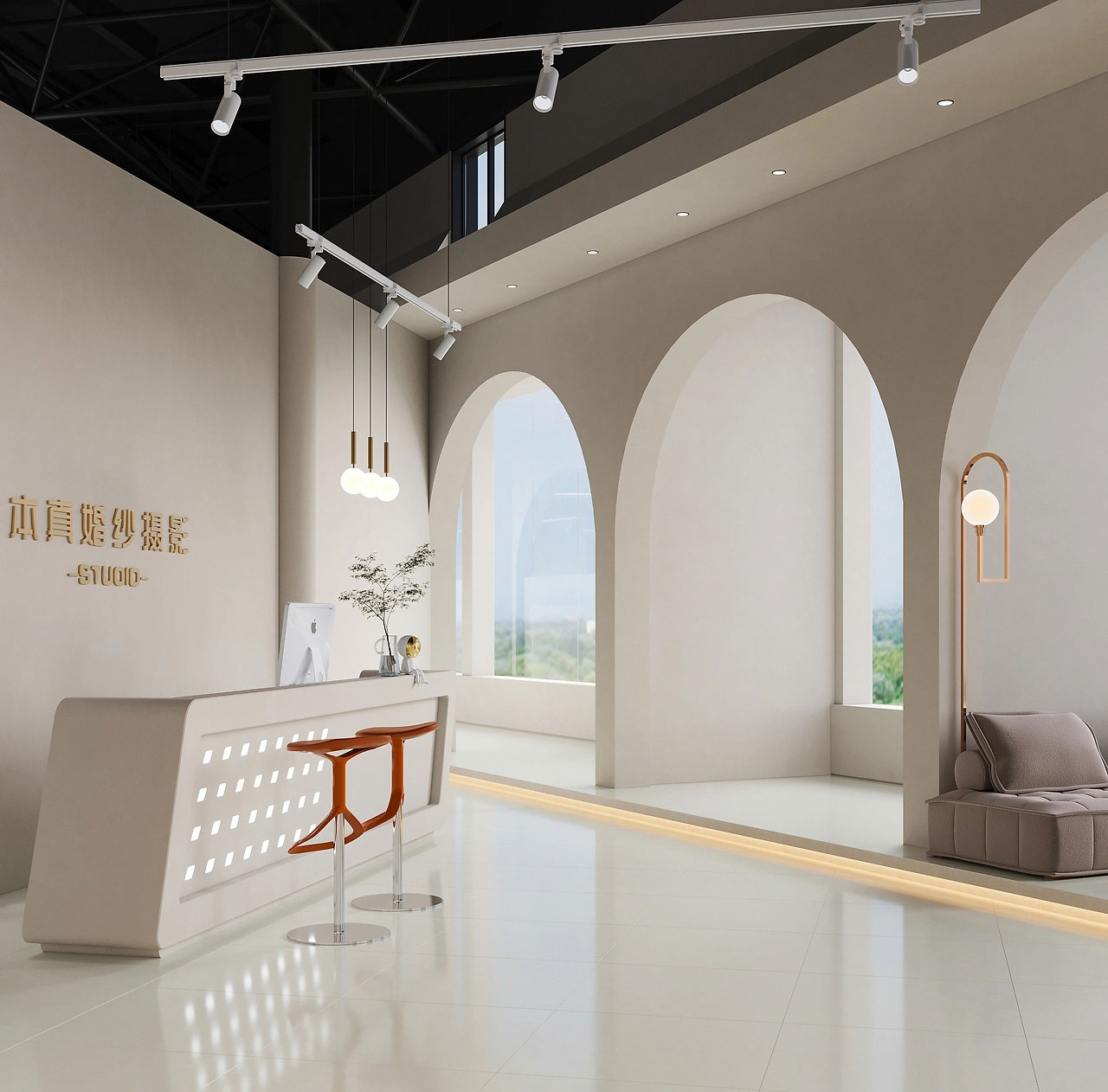 345平米婚紗攝影店裝修設(shè)計效果圖