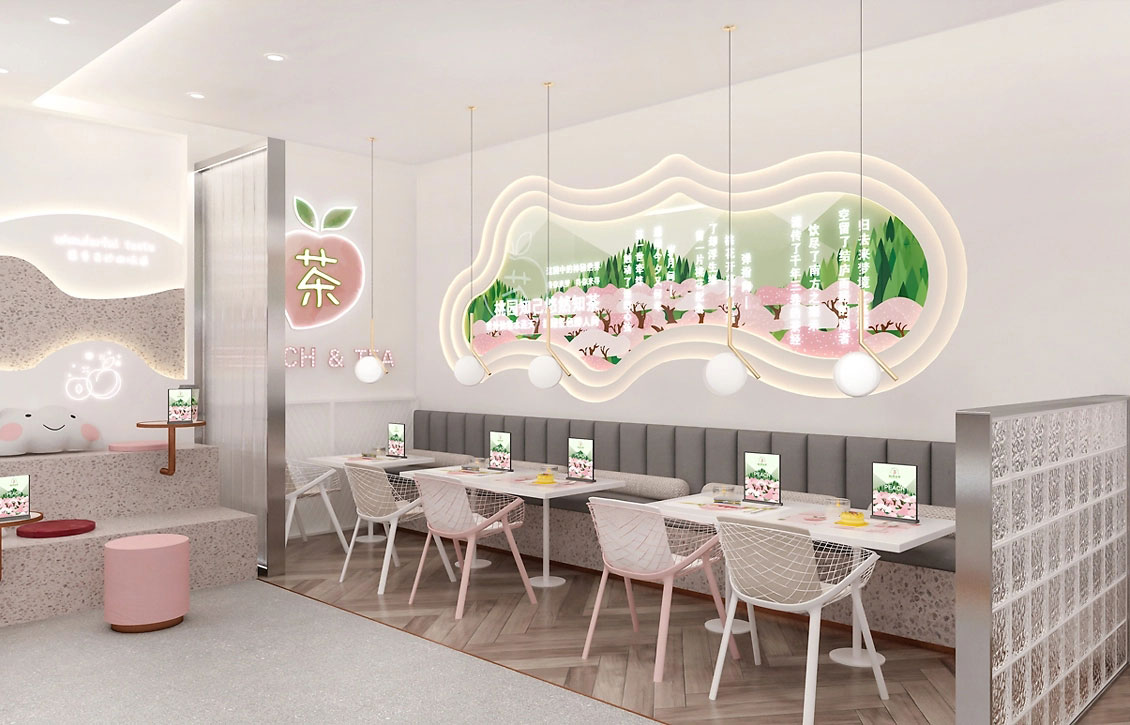 58平米鄭州奶茶店裝修設(shè)計(jì)效果圖