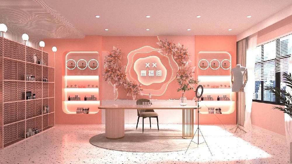 直播間背景墻設(shè)計搭建，直播間背景墻裝修效果圖