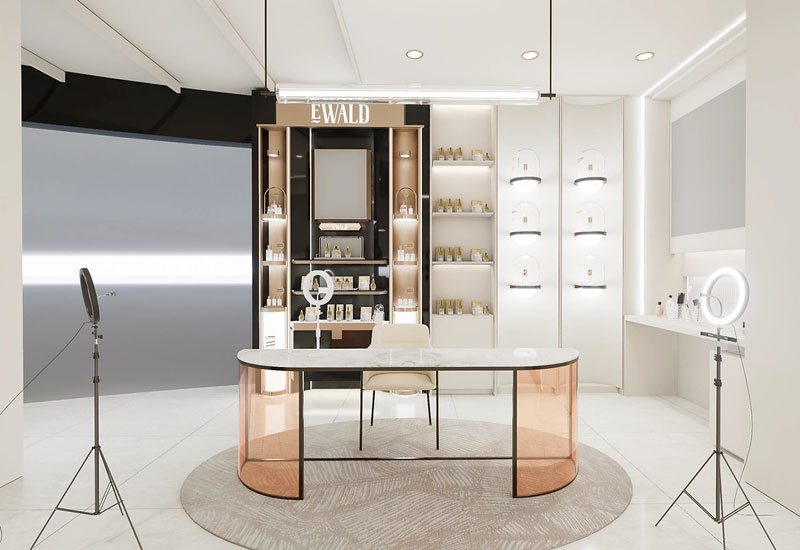 90平米鄭州化妝品店直播間設(shè)計效果圖